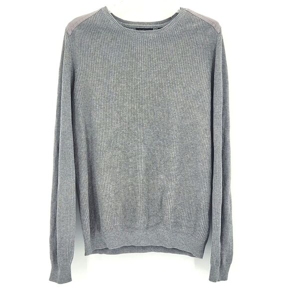 Van Heusen Crew Neck Sweater Mens Size Medium Gray Winter Cold Weather Cabincore - Picture 1 of 6
